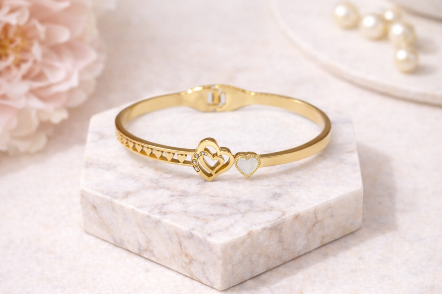 Jonc Double Coeur Elégance